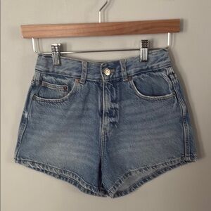 Zara Blue Jean Shorts High-Waisted Distressed